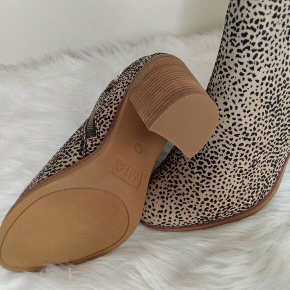 New Mia Eric Tracer cheetah boots cream/black size 6 - Picture 6 of 16